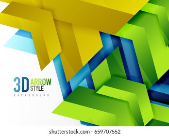 Techno arrow background, vector template design