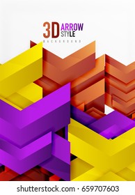 Techno arrow background, vector template design