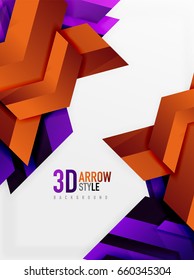 Techno arrow background, vector template design