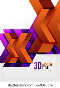 Techno arrow background, vector template design