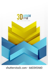 Techno arrow background, vector template design