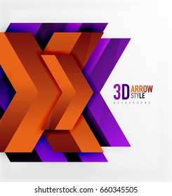 Techno arrow background, vector template design