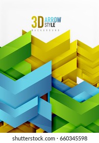 Techno arrow background, vector template design