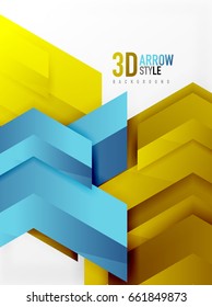 Techno arrow background, vector template design