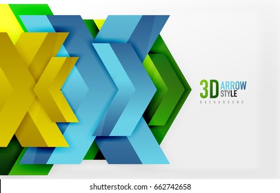 Techno arrow background, vector template design