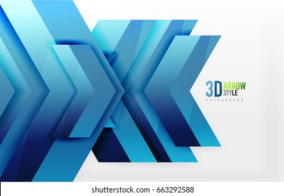 Techno arrow background, vector template design