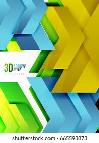 Techno arrow background, vector template design