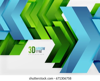 Techno arrow background, vector template design