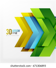 Techno arrow background, vector template design
