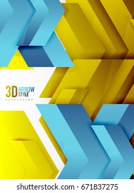 Techno arrow background, vector template design