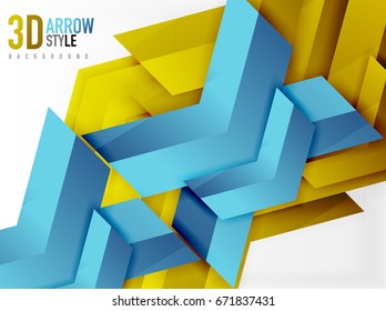 Techno arrow background, vector template design