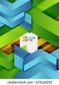 Techno arrow background, vector template design