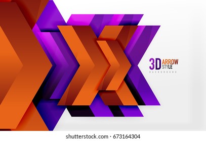 Techno arrow background, vector template design
