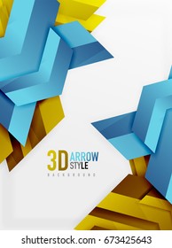 Techno arrow background, vector template design