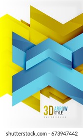 Techno arrow background, vector template design