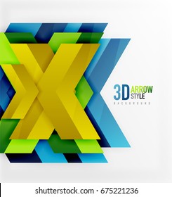 Techno arrow background, vector template design