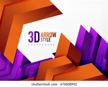 Techno arrow background, vector template design