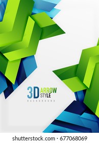 Techno arrow background, vector template design