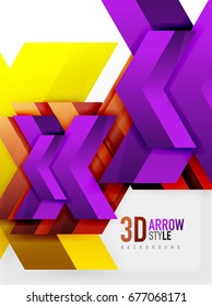 Techno arrow background, vector template design