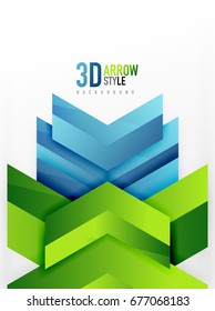 Techno arrow background, vector template design