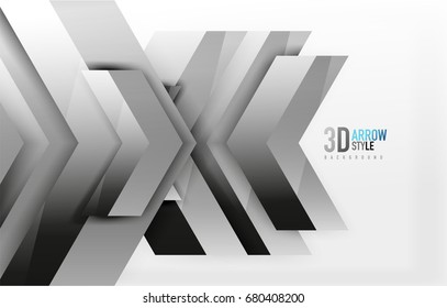 Techno arrow background, vector template design