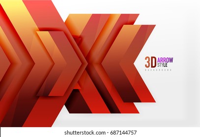 Techno arrow background, vector template design