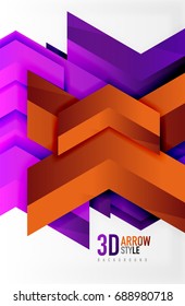 Techno arrow background, vector template design
