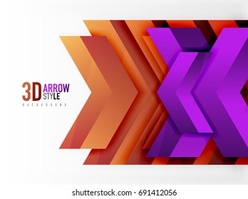 Techno arrow background, vector template design