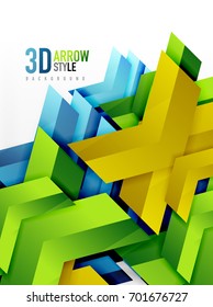 Techno arrow background, vector template design