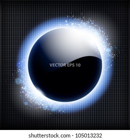 Techno background with blue light frame.