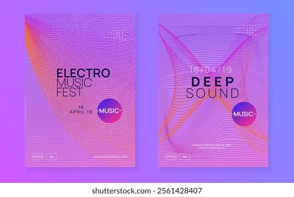 Techno Background. Discotheque Banner. Nightclub Audio Invitation. Pink Night Club Poster. Trance Cover. Green Edm Flyer. Fest Electro Element. Violet Techno Background