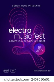 Techno Background. Festival Invite. Electronic Beat Invitation. Fest Flyer. Pink Dj Magazine. Green Sound Poster. Night Club Electro Graphic. Violet Techno Background