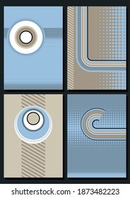 Techno Background Set, Modern Abstract Patterns