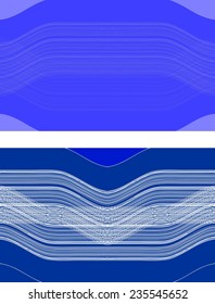 Techno background with white curve on blue area in two color variants