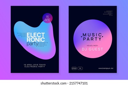 Techno Banner. Jazz Effect For Invitation. Indie Neon Event. Dynamic Background For Magazine Template. Electronic And Exhibition Design. Purple And Turquoise Techno Banner