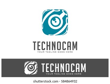 Techno Cam Logo Template Design Vector
