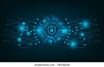 Techno circle geometric security concept banner. Illustrated vector.