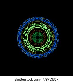 Techno Circles Loop Art Background