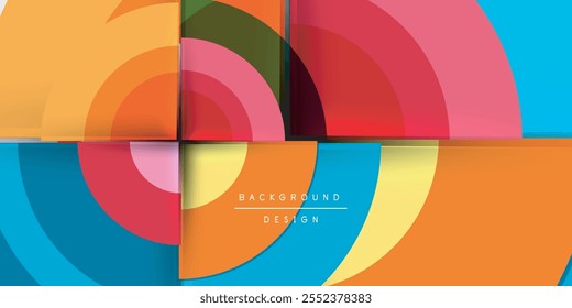 Círculos Techno e semicírculos. Ilustração vetorial para papel de parede, banner, plano de fundo, cartão, ilustração de livro, página inicial