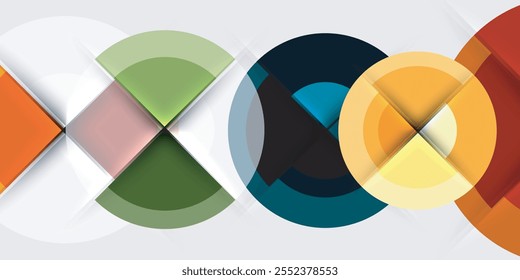 Techno circles and semi circles. Vector Illustration For Wallpaper, Banner, Background, Card, Book Illustration, landing page