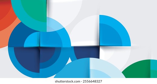 Techno circles and semi circles. Vector Illustration For Wallpaper, Banner, Background, Card, Book Illustration, landing page