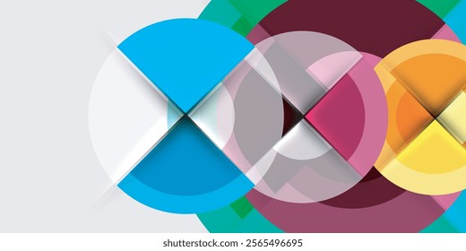 Techno circles and semi circles. Vector Illustration For Wallpaper, Banner, Background, Card, Book Illustration, landing page