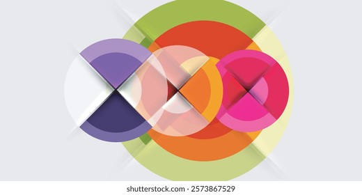 Techno circles and semi circles. Vector Illustration For Wallpaper, Banner, Background, Card, Book Illustration, landing page