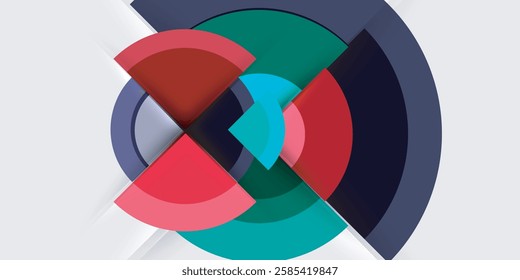 Techno circles and semi circles. Vector Illustration For Wallpaper, Banner, Background, Card, Book Illustration, landing page