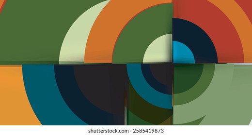 Techno circles and semi circles. Vector Illustration For Wallpaper, Banner, Background, Card, Book Illustration, landing page