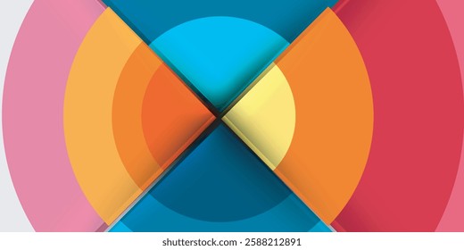 Techno circles and semi circles. Vector Illustration For Wallpaper, Banner, Background, Card, Book Illustration, landing page