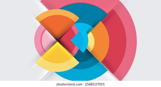 Techno circles and semi circles. Vector Illustration For Wallpaper, Banner, Background, Card, Book Illustration, landing page