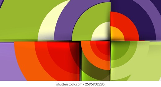 Techno circles and semi circles. Vector Illustration For Wallpaper, Banner, Background, Card, Book Illustration, landing page