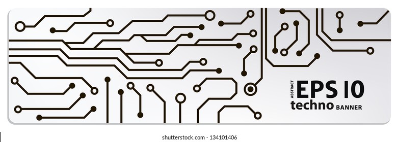 techno circuit web banners. EPS10 vector illustration