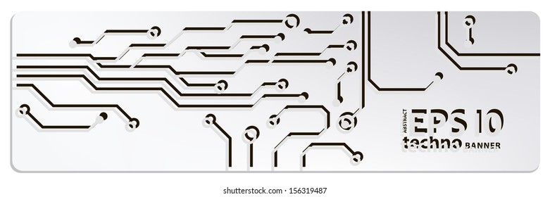 techno circuit web banners. EPS10 vector illustration